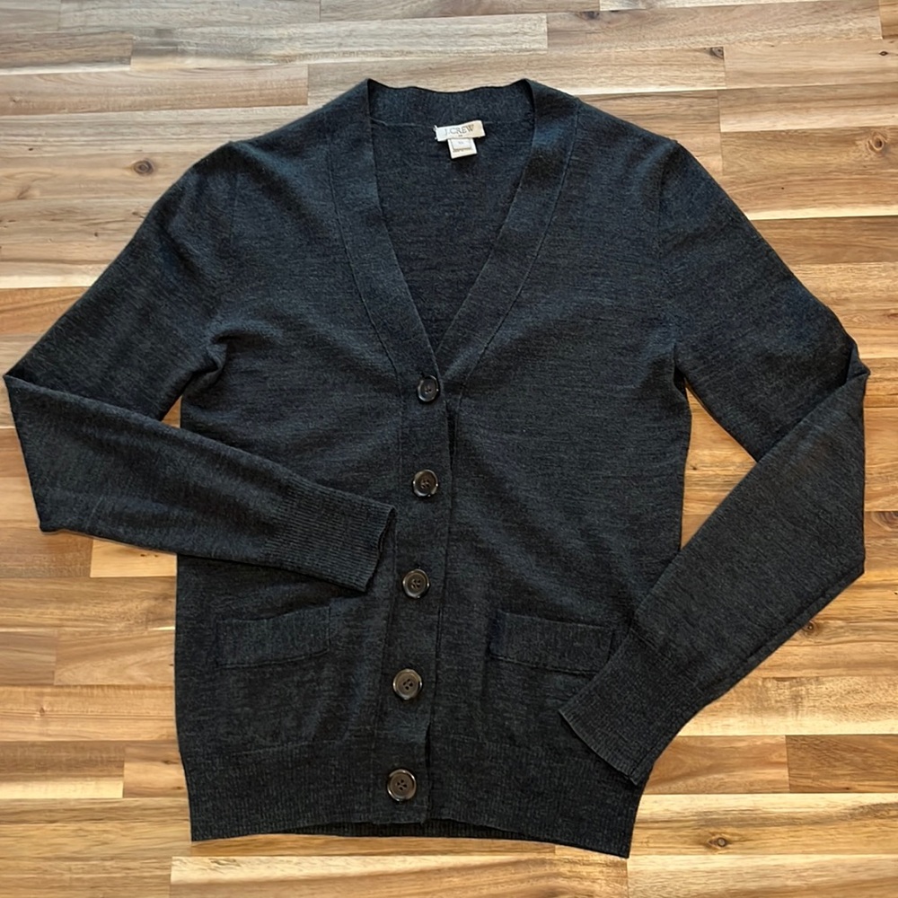 JCrew Gray Wool Cardigan
